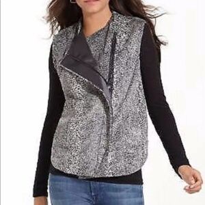 Rachel Roy Faux Fur Moto Zip Vest